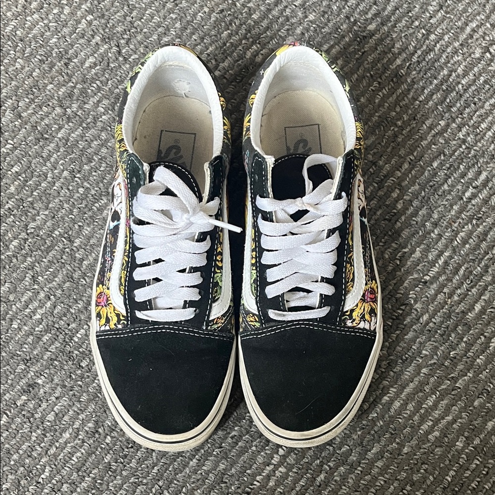 Vans Old Skool Black and Multicolor Floral Sneakers